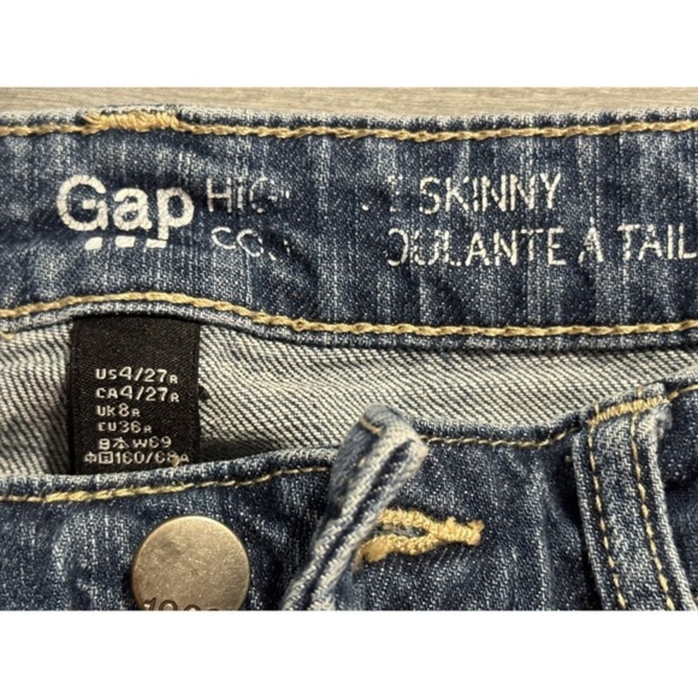 Gap Skinny Jeans Women‎ Size 4 Distressed Medium Wash Stretch Denim - Picture 4 of 8